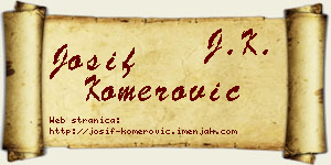 Josif Komerović vizit kartica